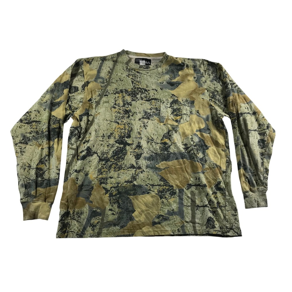 WFS Element Gear Ghost Camo Long Sleeve Pocket T-Shirt Mens XL Green Tan Cotton